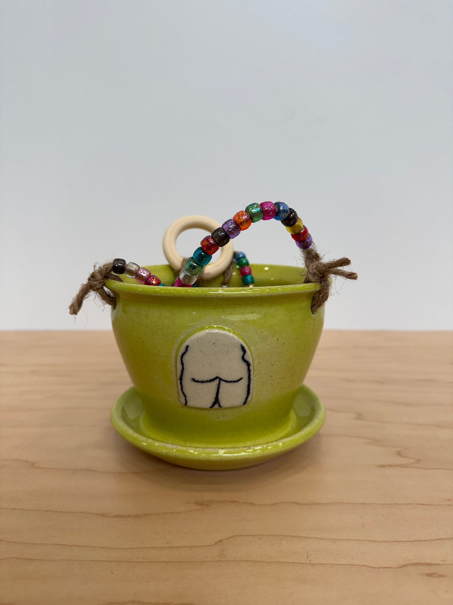 Bootylicious Beaded Hanging Planter (chartreuse)