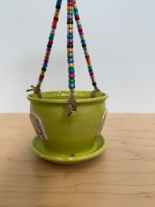 Bootylicious Beaded Hanging Planter (chartreuse)