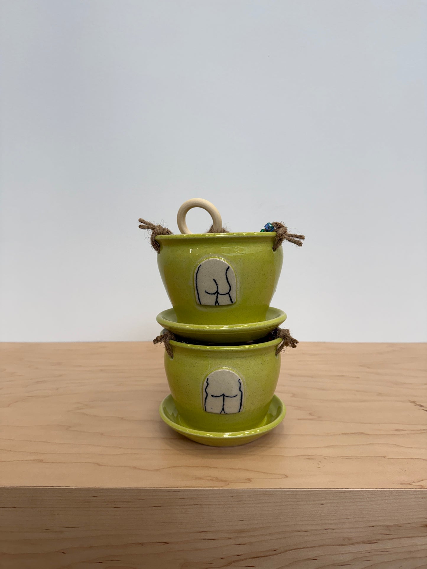 Bootylicious Beaded Hanging Planter (chartreuse)