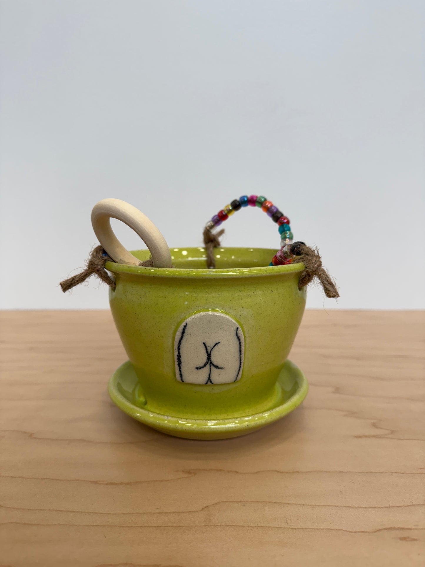 Bootylicious Beaded Hanging Planter (chartreuse)