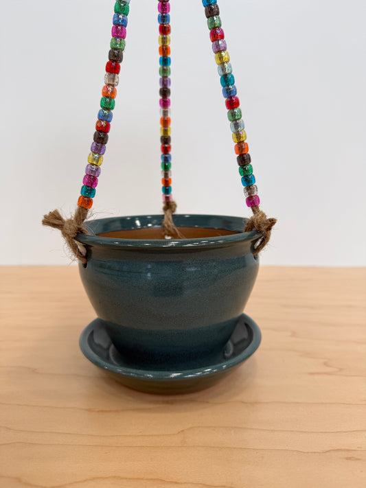 Tender Sprout Beaded Hanging Planter