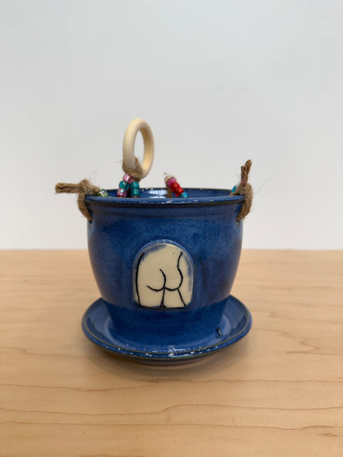 Bootylicious Beaded Hanging Planter (blue)