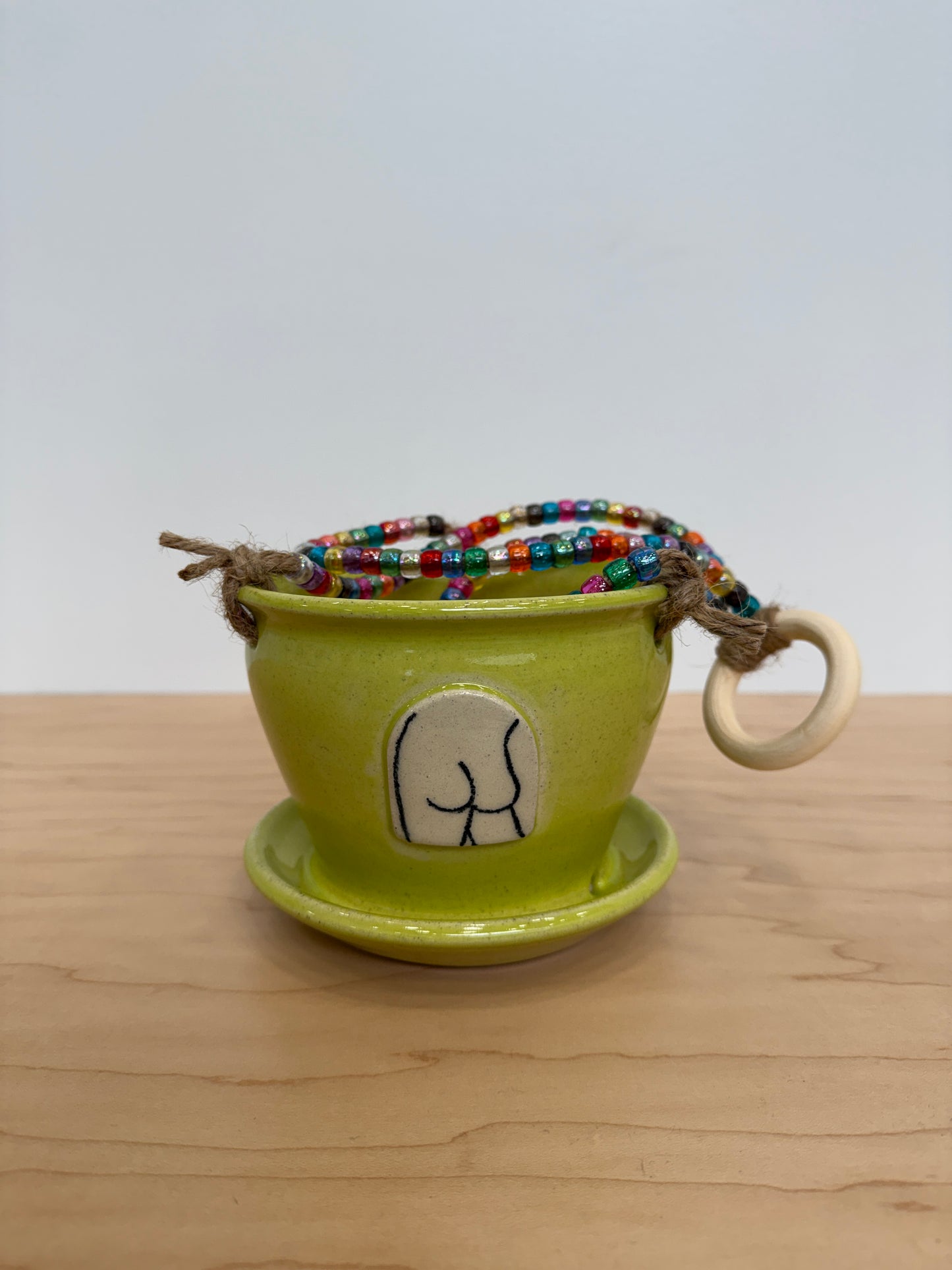 Bootylicious Beaded Hanging Planter (chartreuse)