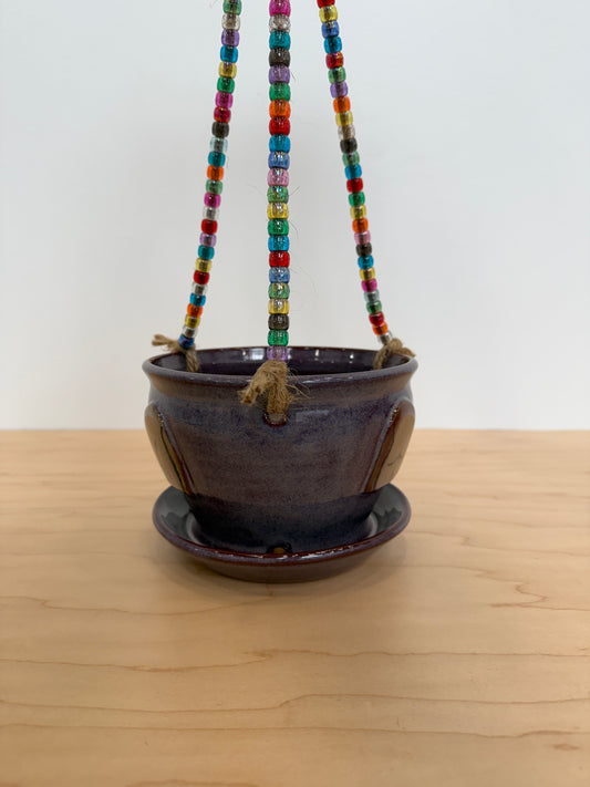 Bootylicious Beaded Hanging Planter (purple)