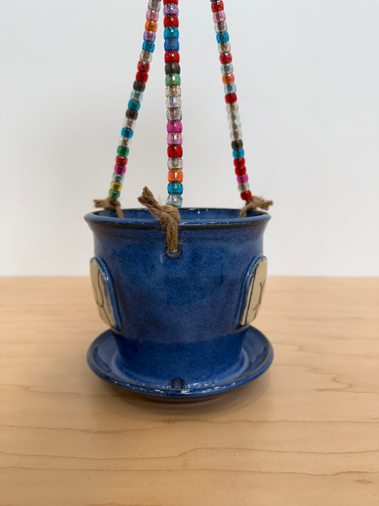 Bootylicious Beaded Hanging Planter (blue)